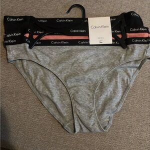 Calvin Klein Black and Gray Bikini Panties